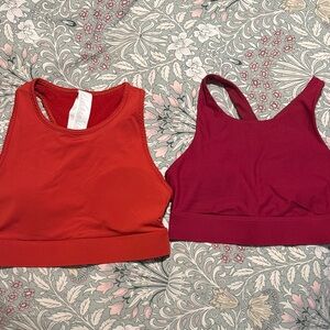 Fabletics Red and Purple Crop Tops